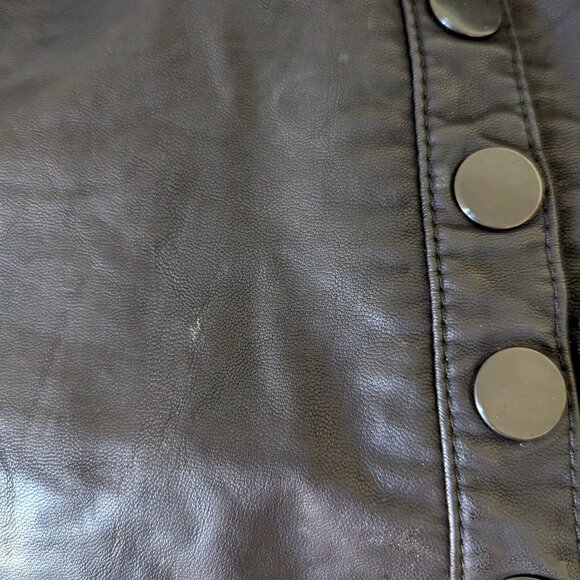 Free People vegan leather oh snap skirt black size 6 - Picture 7 of 8